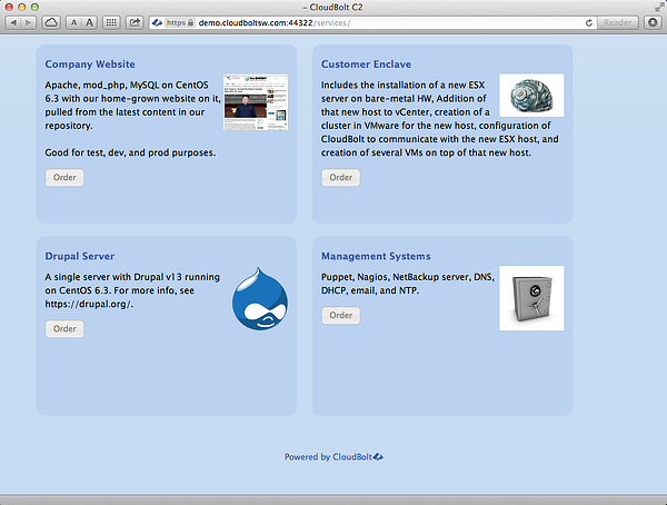 C2 Service Catalog Screenshot