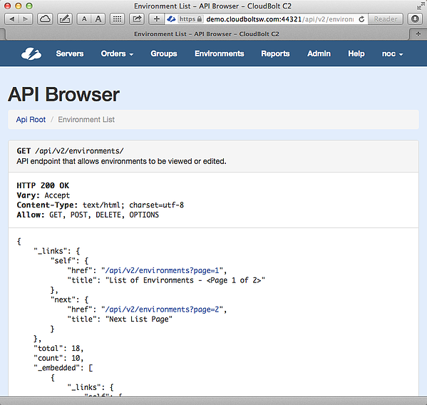 C2 API browser